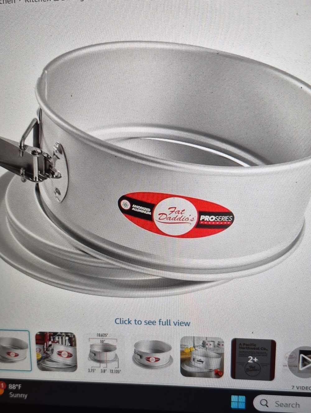 Silver Anodized Aluminum Springform Pan